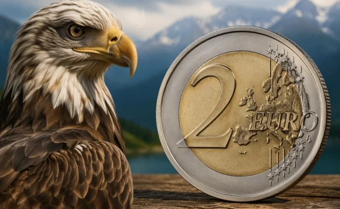 Pièce de 2 euros avec un aigle : origine et valeur